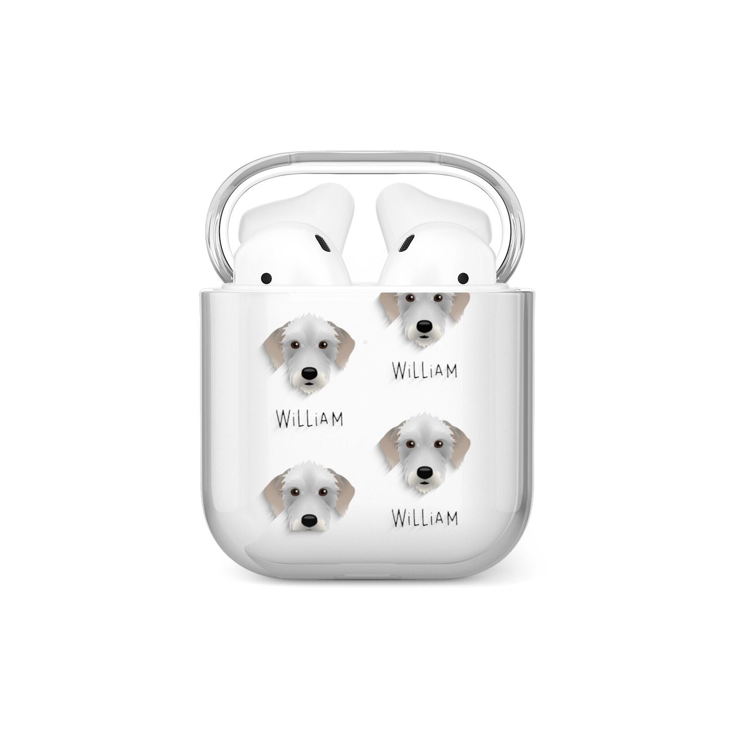 Bedlington Whippet Icon with Name AirPods Case