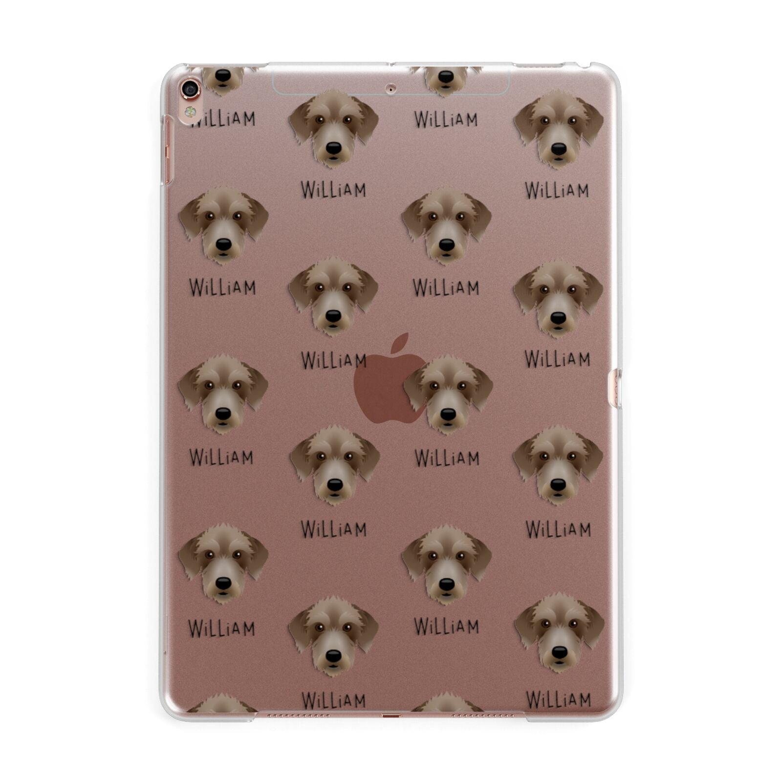 Bedlington Whippet Icon with Name Apple iPad Rose Gold Case