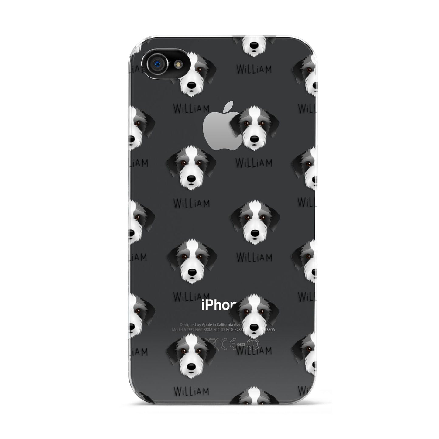 Bedlington Whippet Icon with Name Apple iPhone 4s Case