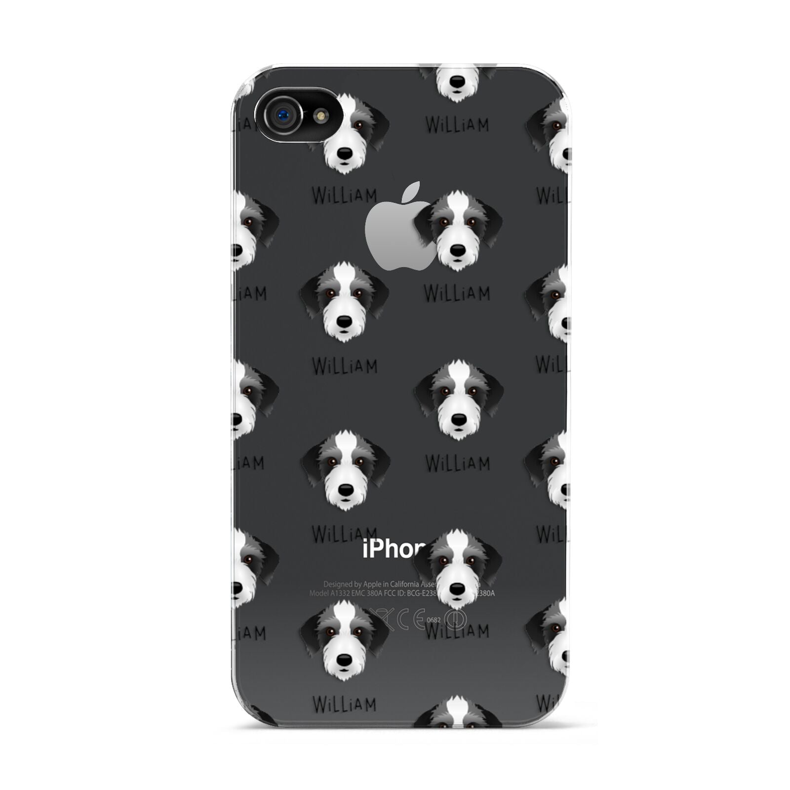 Bedlington Whippet Icon with Name Apple iPhone 4s Case