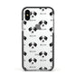 Bedlington Whippet Icon with Name Apple iPhone Xs Impact Case Black Edge on Silver Phone