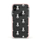 Bedlington Whippet Icon with Name Apple iPhone Xs Impact Case Pink Edge on Black Phone