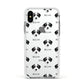 Bedlington Whippet Icon with Name Apple iPhone Xs Impact Case White Edge on Silver Phone