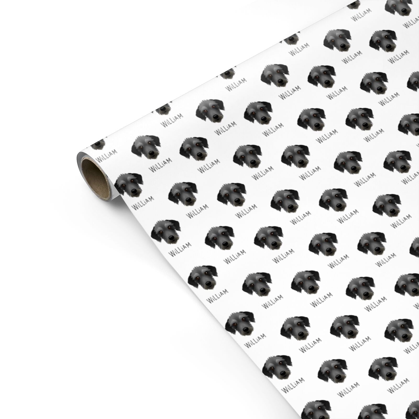 Bedlington Whippet Icon with Name Personalised Gift Wrap