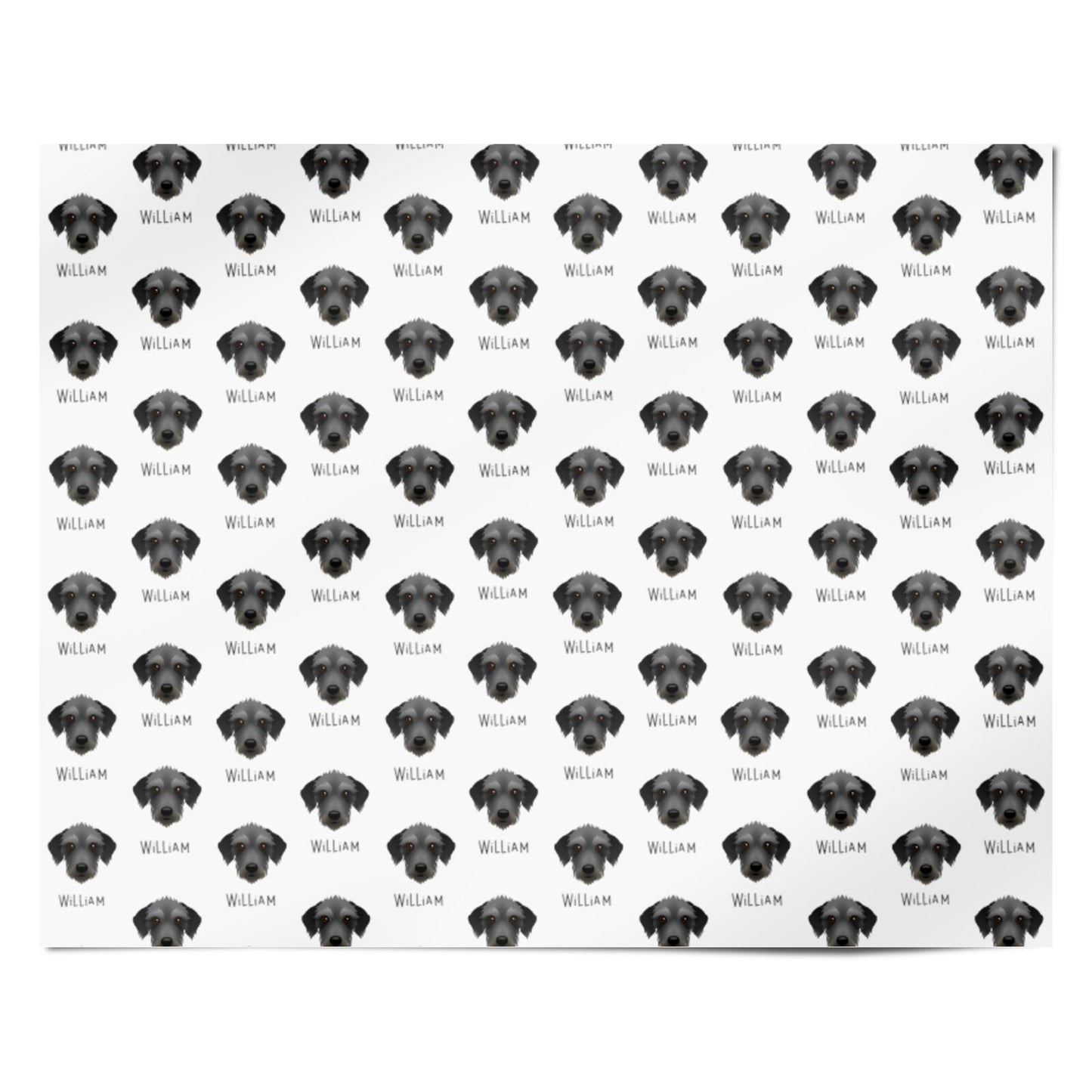 Bedlington Whippet Icon with Name Personalised Wrapping Paper Alternative