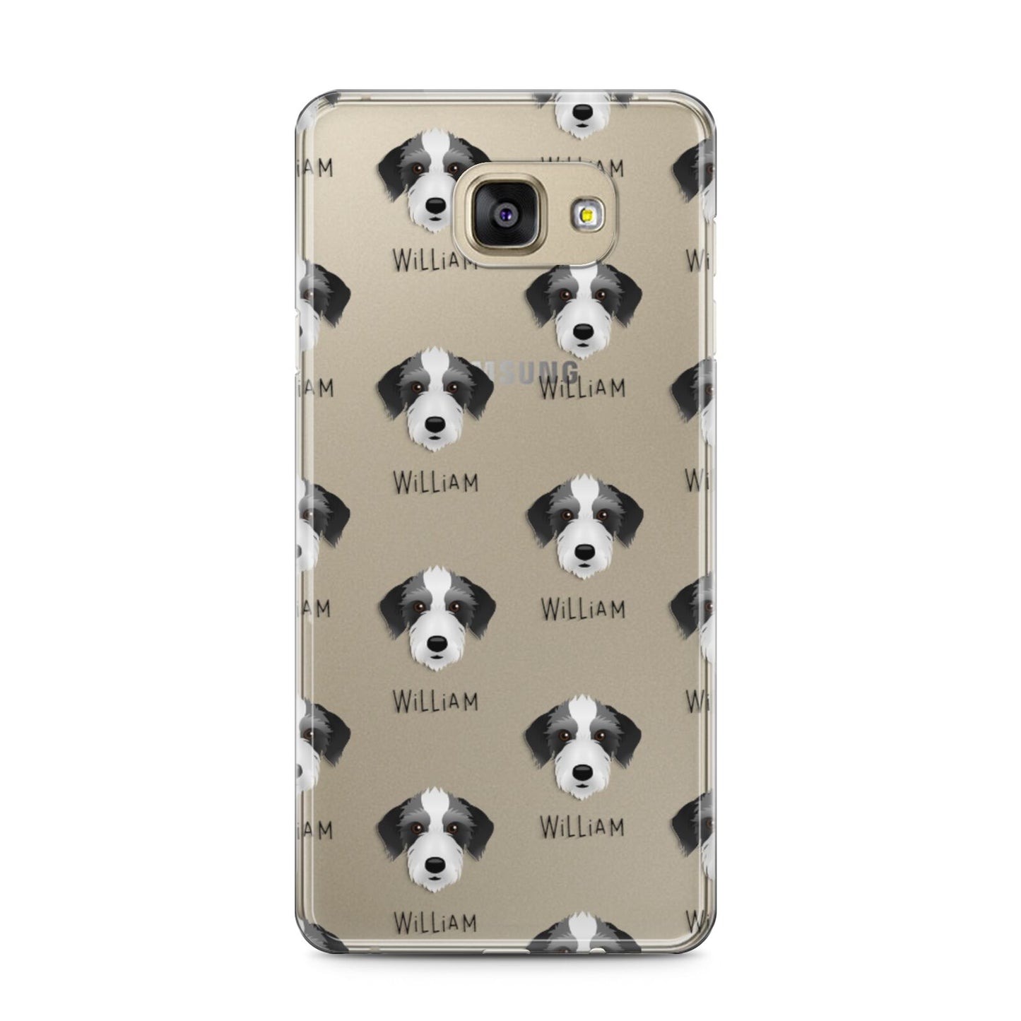 Bedlington Whippet Icon with Name Samsung Galaxy A5 2016 Case on gold phone