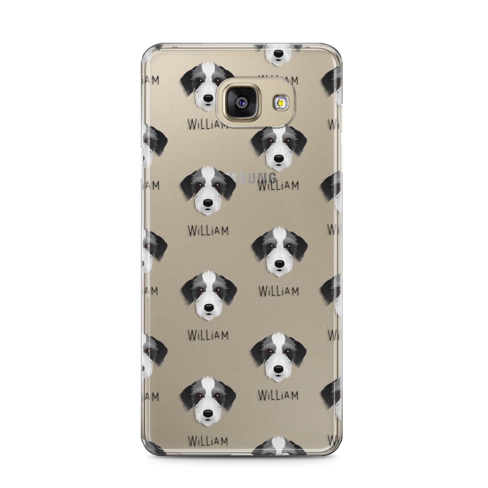 Bedlington Whippet Icon with Name Samsung Galaxy A5 2016 Case on gold phone