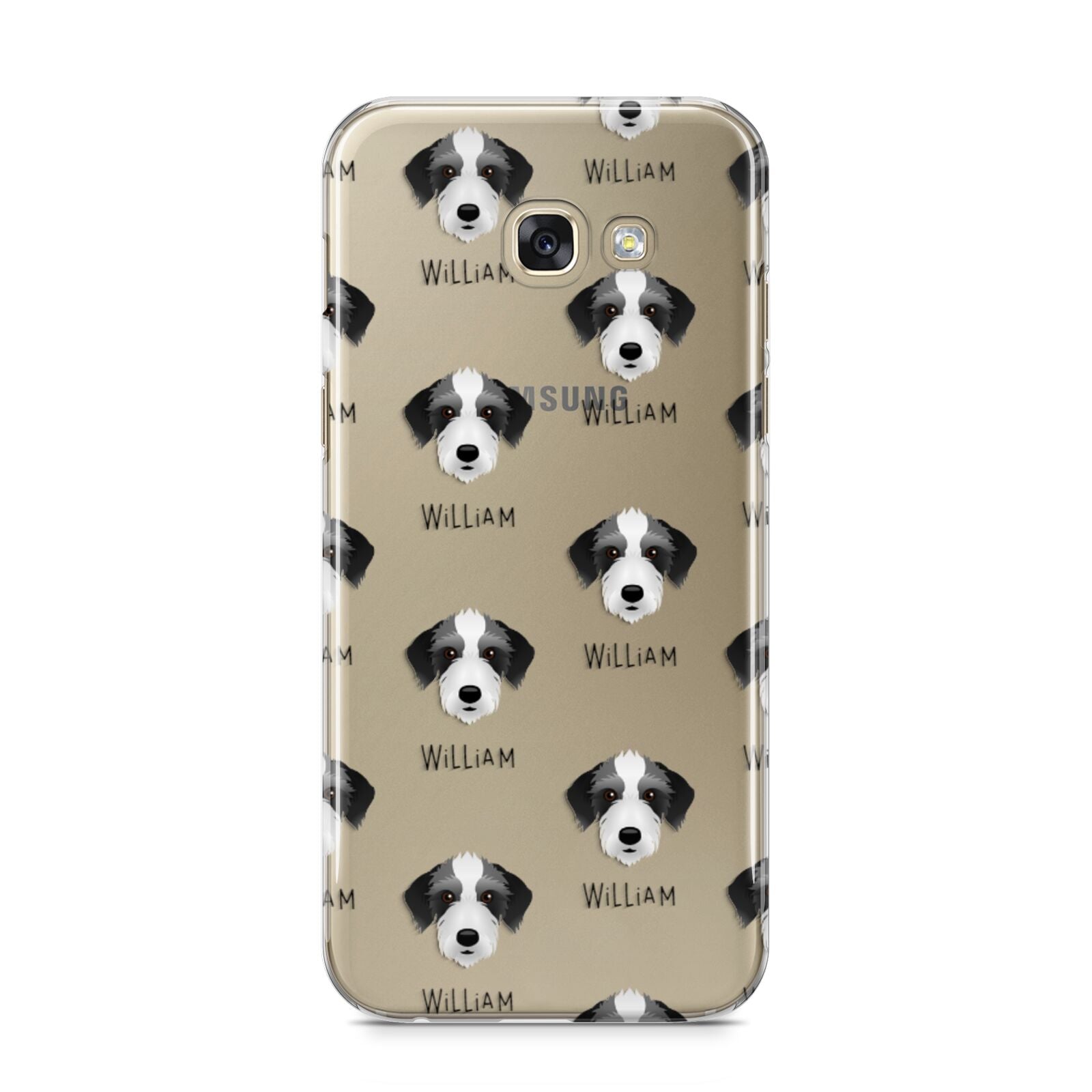 Bedlington Whippet Icon with Name Samsung Galaxy A5 2017 Case on gold phone