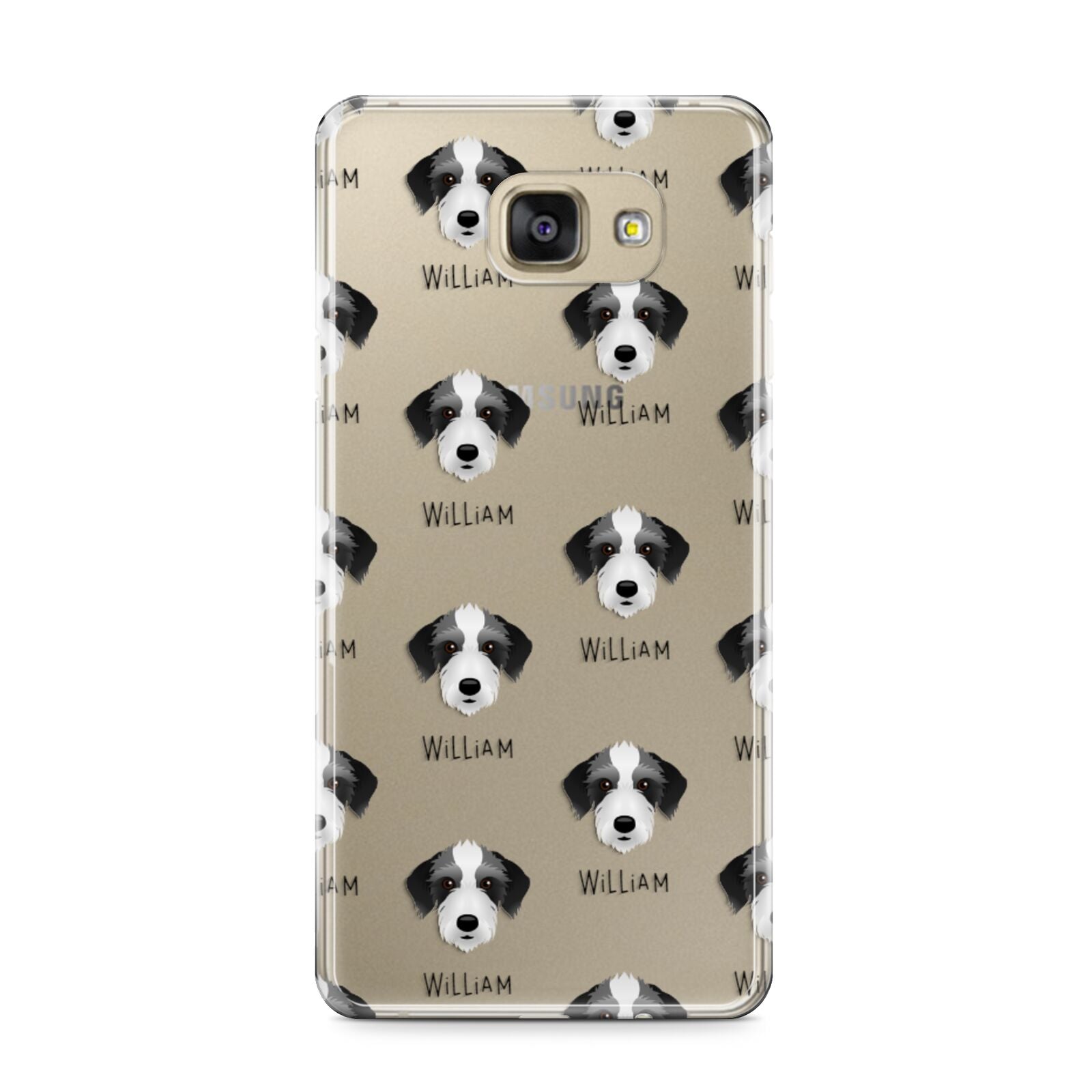 Bedlington Whippet Icon with Name Samsung Galaxy A9 2016 Case on gold phone