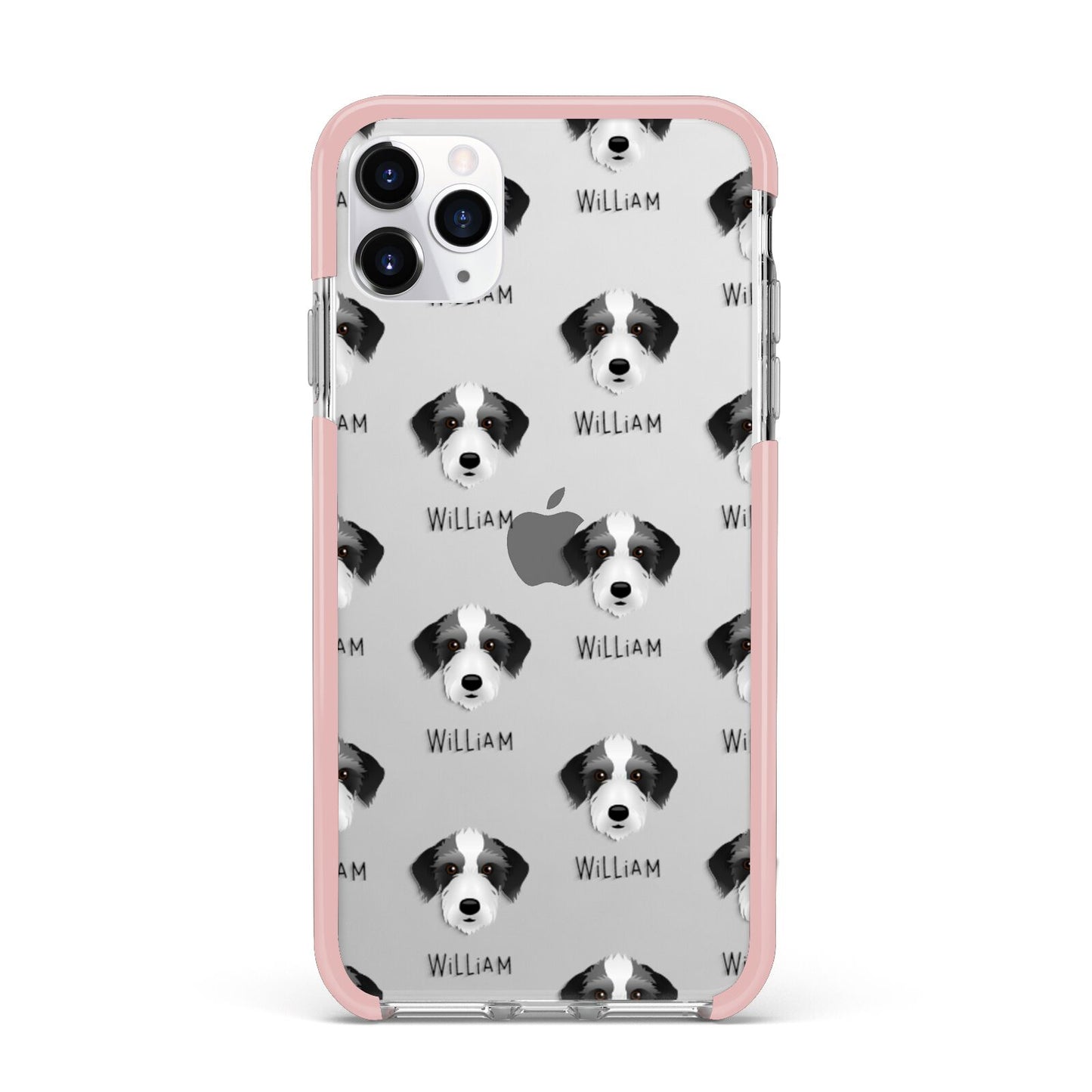 Bedlington Whippet Icon with Name iPhone 11 Pro Max Impact Pink Edge Case