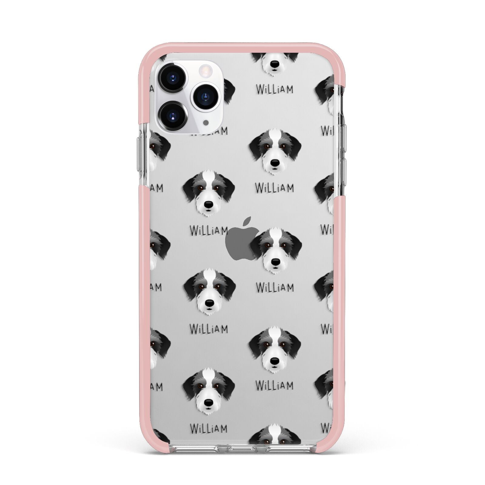 Bedlington Whippet Icon with Name iPhone 11 Pro Max Impact Pink Edge Case