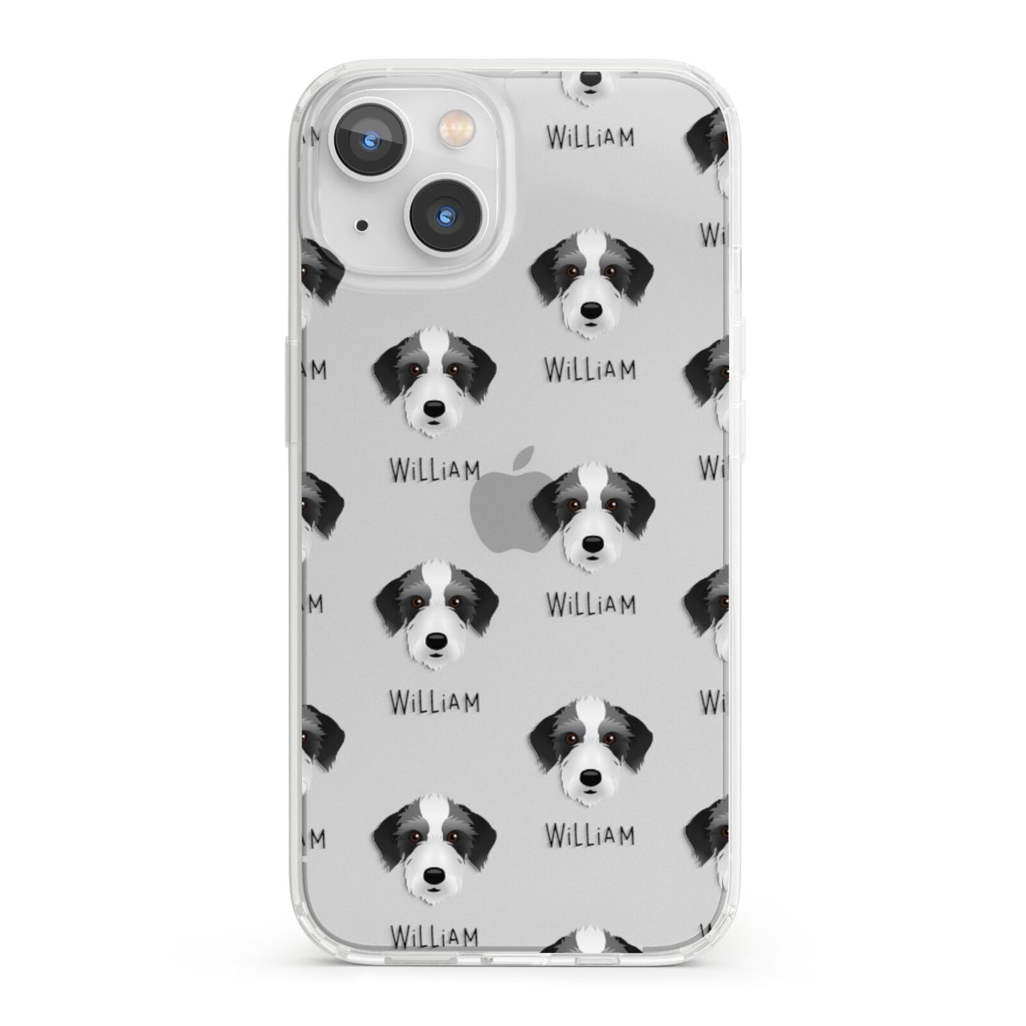 Bedlington Whippet Icon with Name iPhone 13 Clear Bumper Case