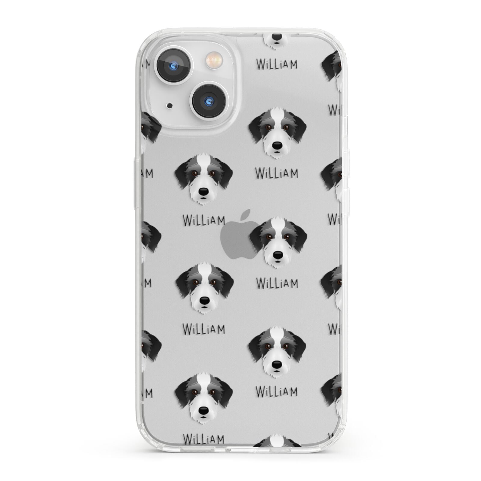 Bedlington Whippet Icon with Name iPhone 13 Clear Bumper Case