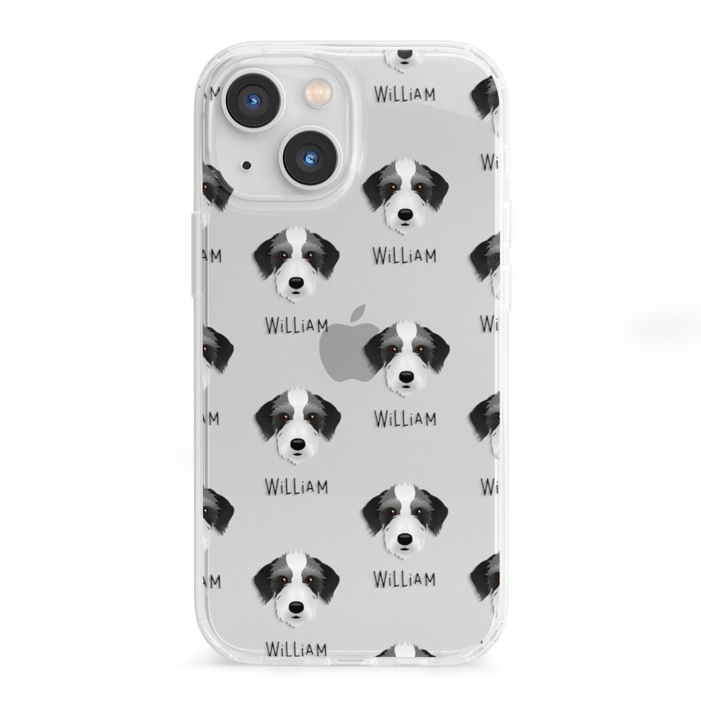 Bedlington Whippet Icon with Name iPhone 13 Mini Clear Bumper Case