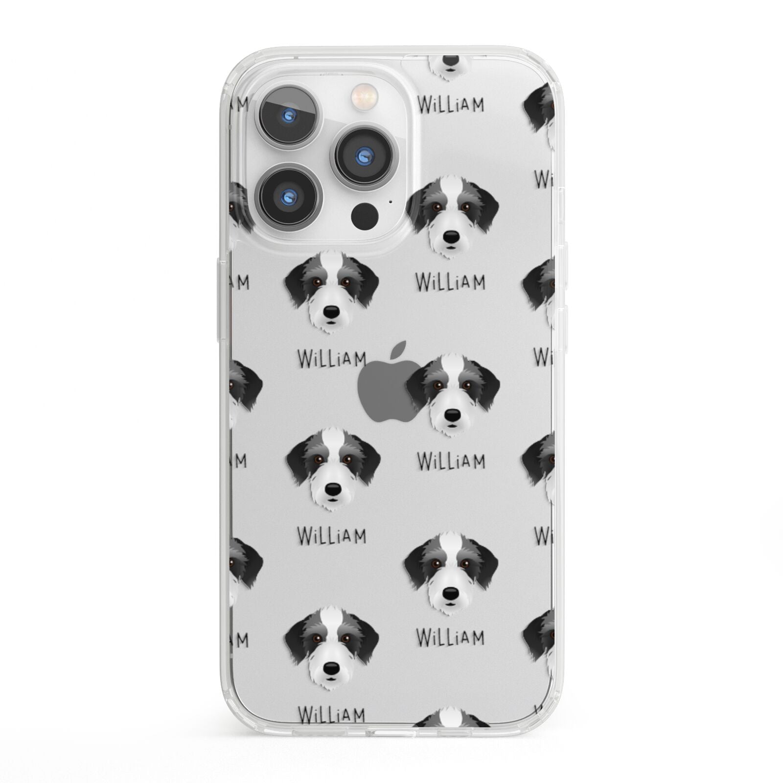 Bedlington Whippet Icon with Name iPhone 13 Pro Clear Bumper Case