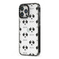 Bedlington Whippet Icon with Name iPhone 13 Pro Max Black Impact Case Side Angle on Silver phone
