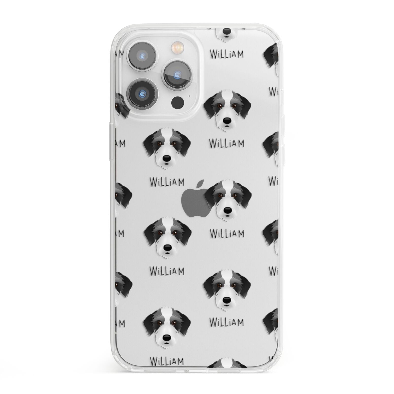 Bedlington Whippet Icon with Name iPhone 13 Pro Max Clear Bumper Case