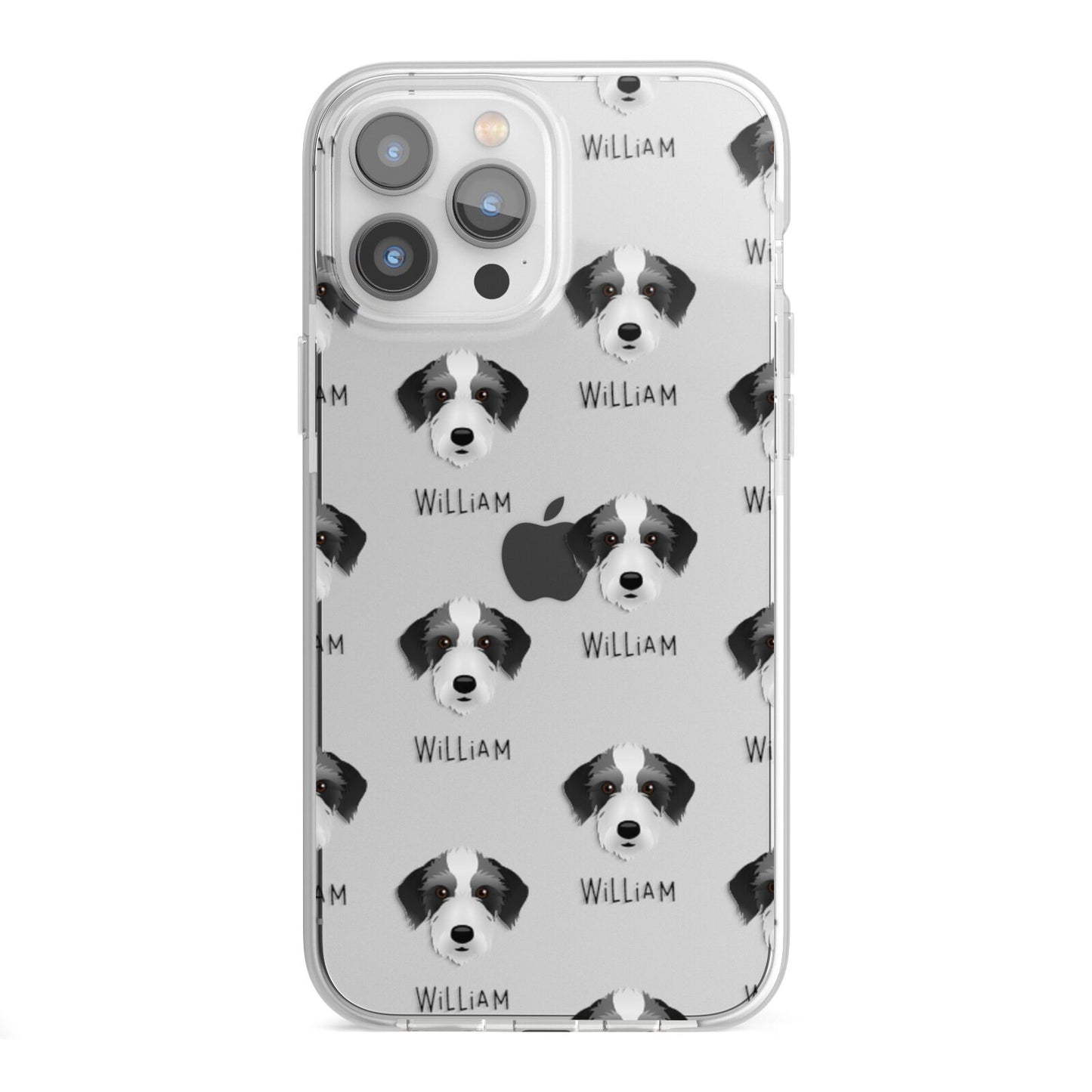Bedlington Whippet Icon with Name iPhone 13 Pro Max TPU Impact Case with White Edges
