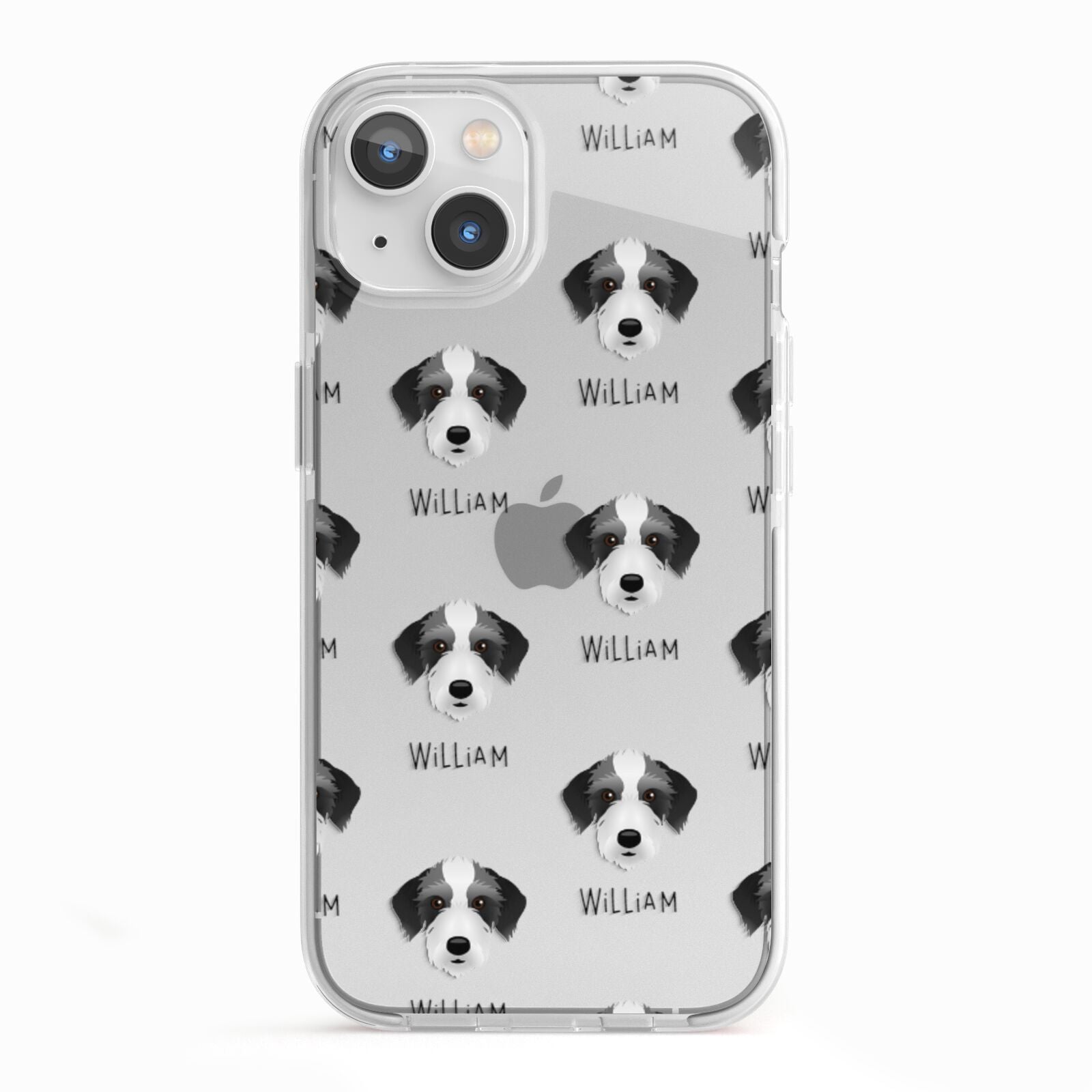 Bedlington Whippet Icon with Name iPhone 13 TPU Impact Case with White Edges