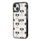 Bedlington Whippet Icon with Name iPhone 14 Black Impact Case Side Angle on Silver phone