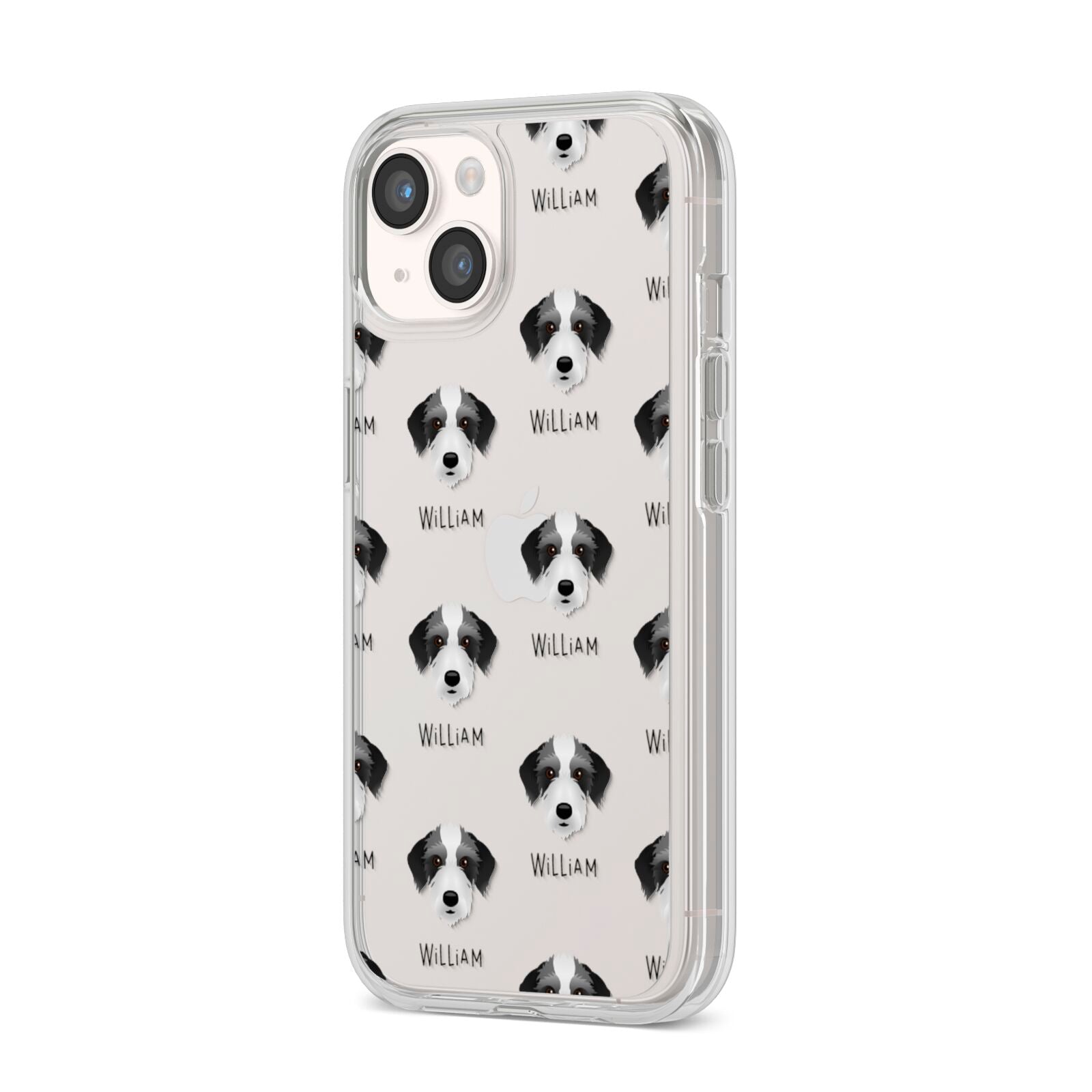 Bedlington Whippet Icon with Name iPhone 14 Clear Tough Case Starlight Angled Image
