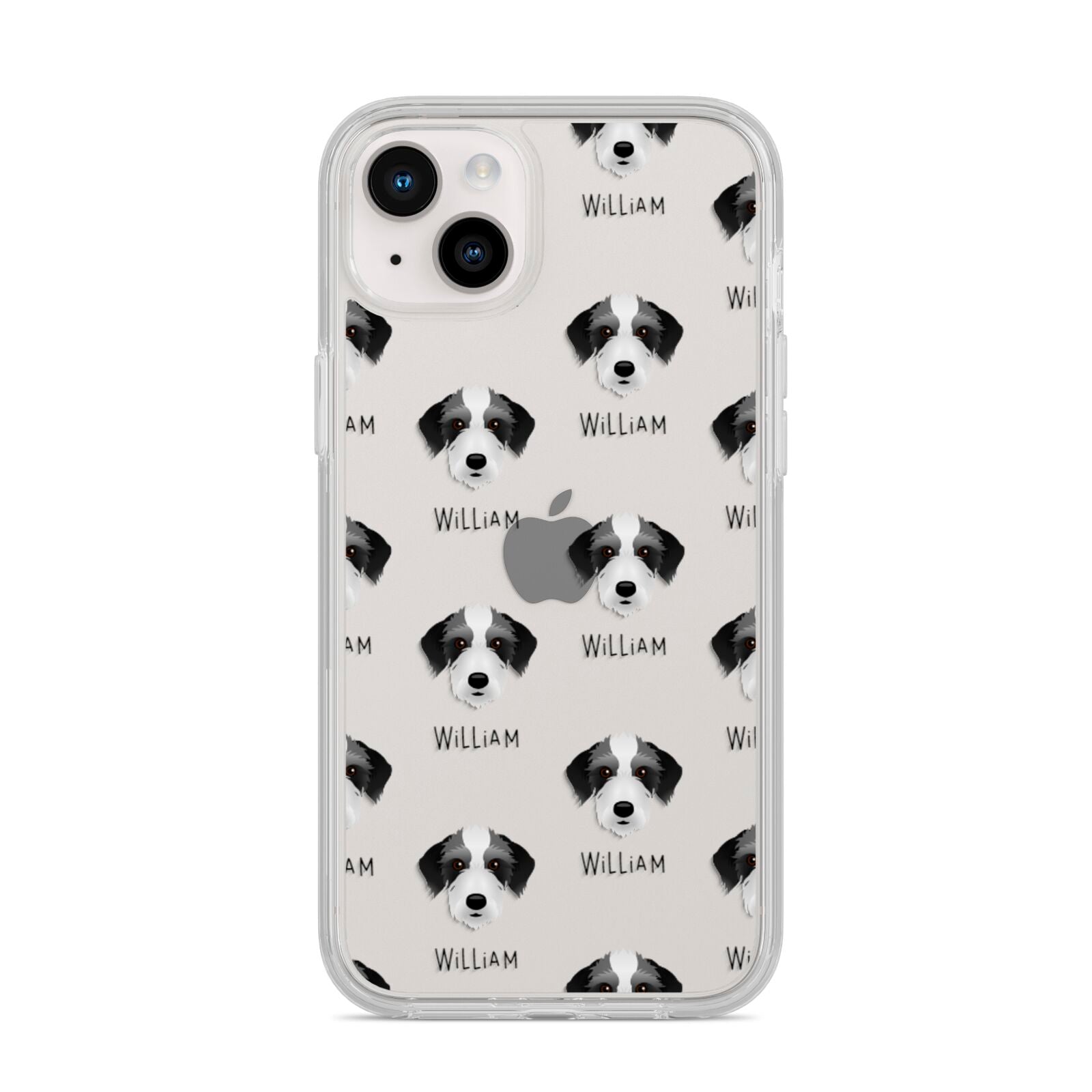 Bedlington Whippet Icon with Name iPhone 14 Plus Clear Tough Case Starlight