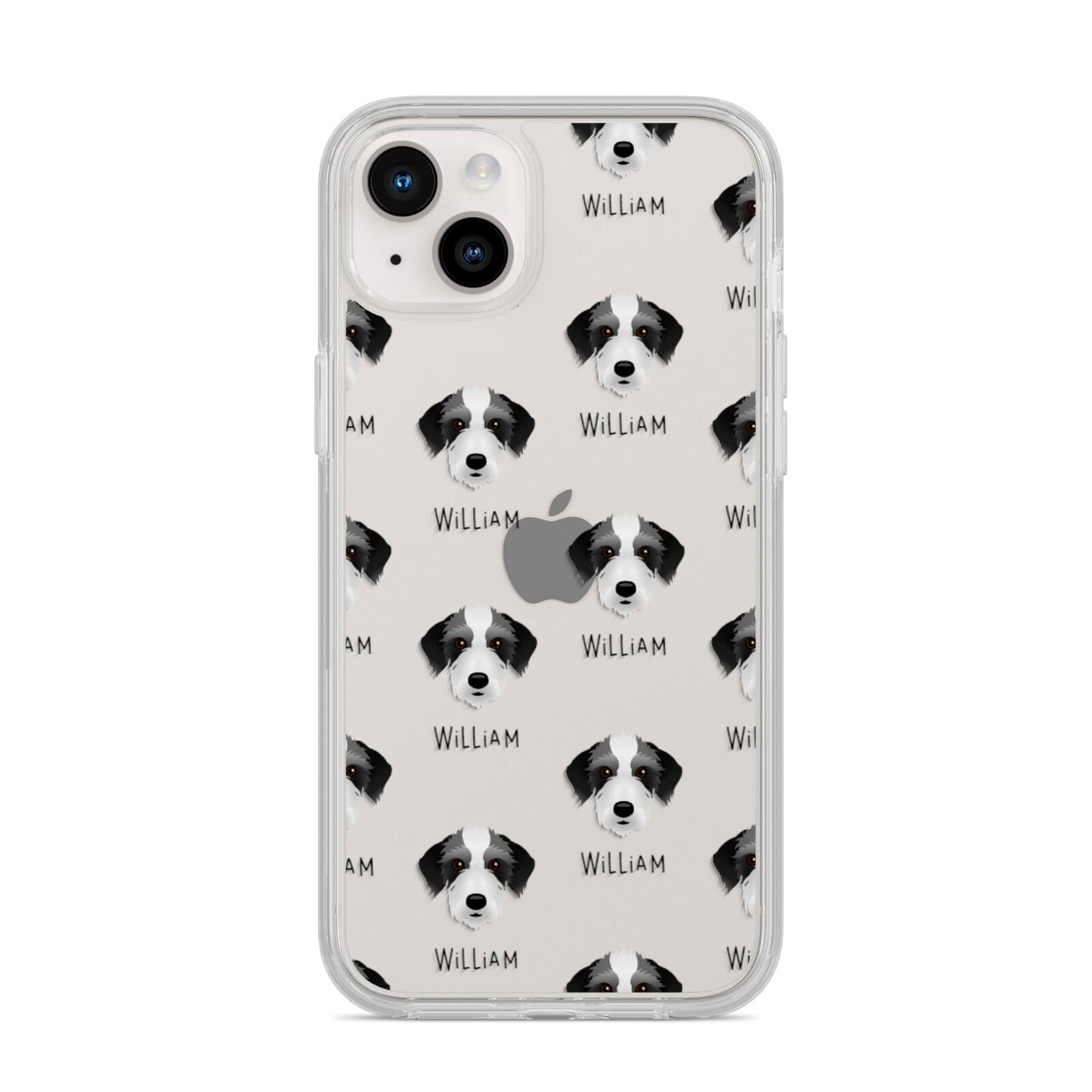 Bedlington Whippet Icon with Name iPhone 14 Plus Clear Tough Case Starlight