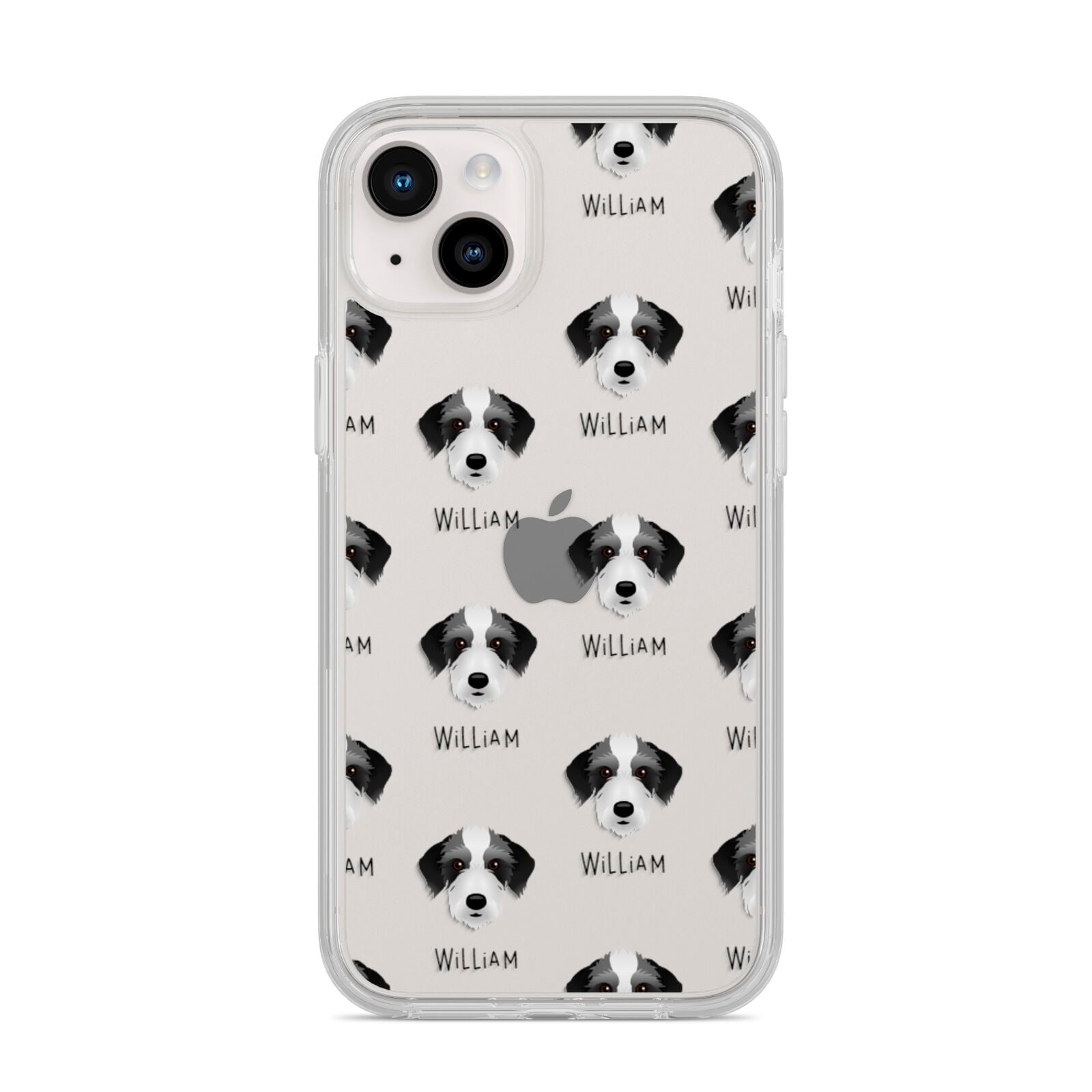 Bedlington Whippet Icon with Name iPhone 14 Plus Clear Tough Case Starlight