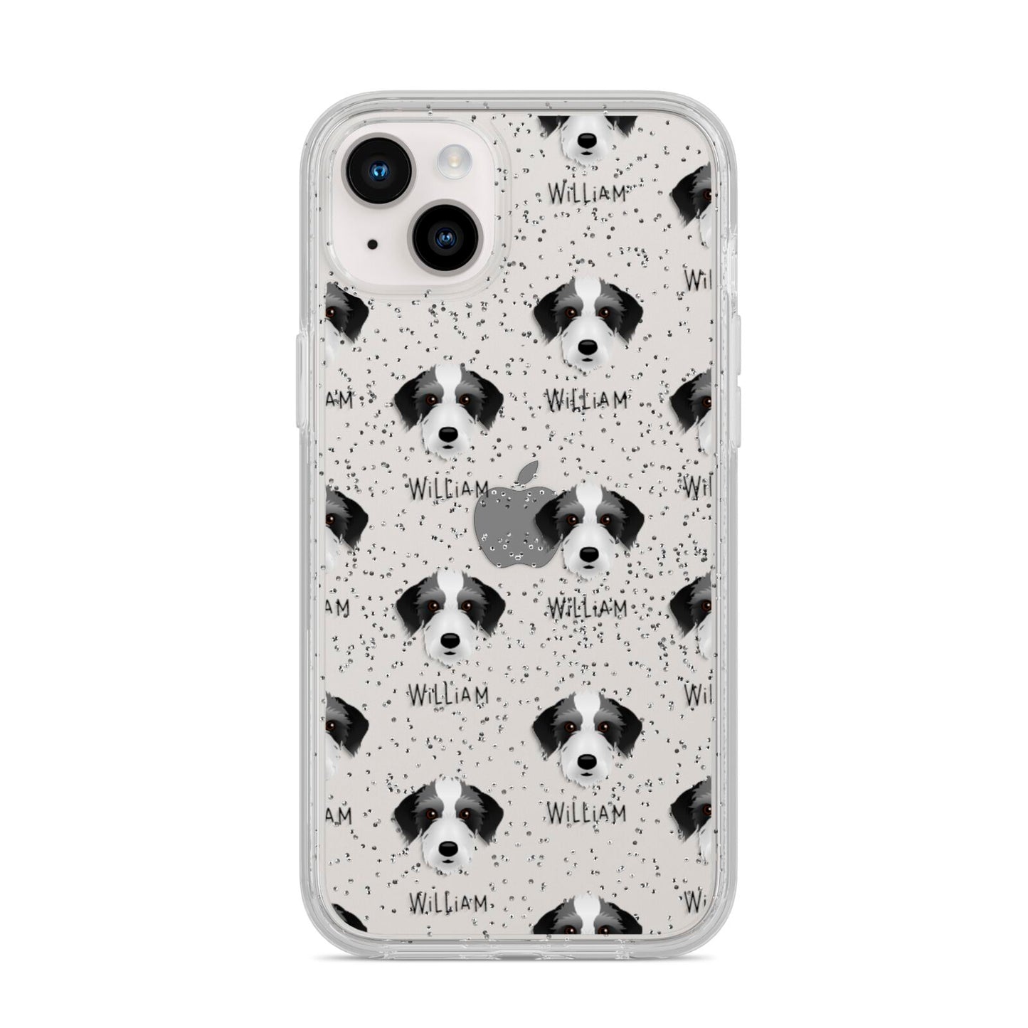Bedlington Whippet Icon with Name iPhone 14 Plus Glitter Tough Case Starlight