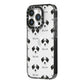 Bedlington Whippet Icon with Name iPhone 14 Pro Black Impact Case Side Angle on Silver phone