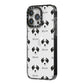 Bedlington Whippet Icon with Name iPhone 14 Pro Max Black Impact Case Side Angle on Silver phone