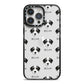 Bedlington Whippet Icon with Name iPhone 14 Pro Max Black Impact Case on Silver phone