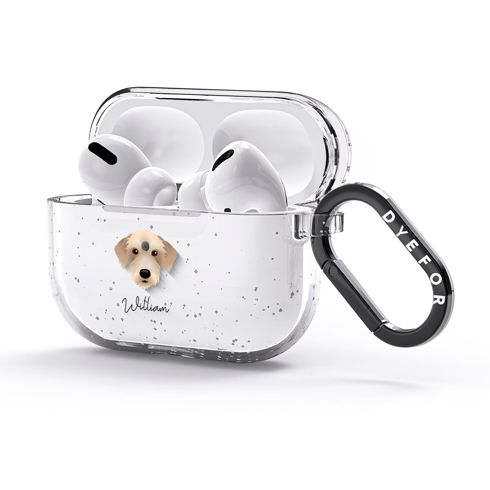 Bedlington Whippet Personalised AirPods Glitter Case 3rd Gen Side Image