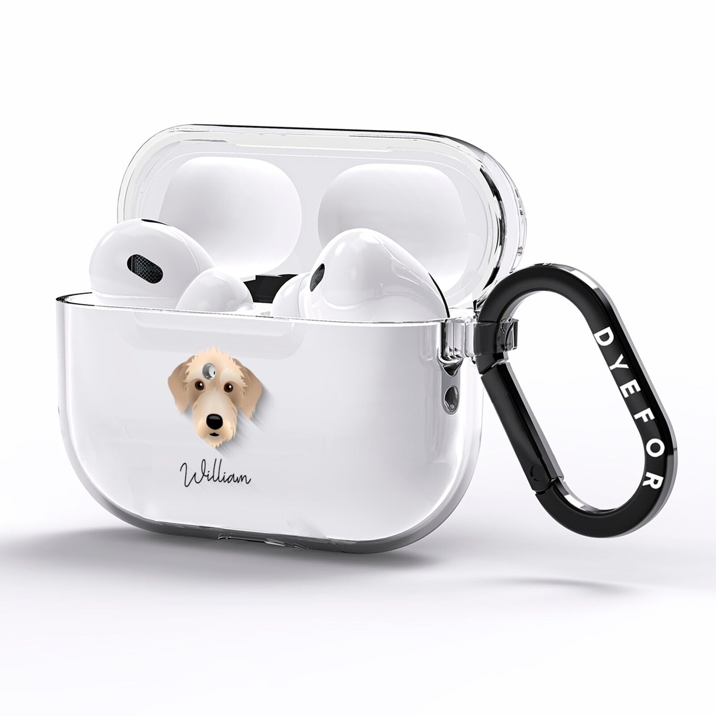Bedlington Whippet Personalised AirPods Pro Clear Case Side Image