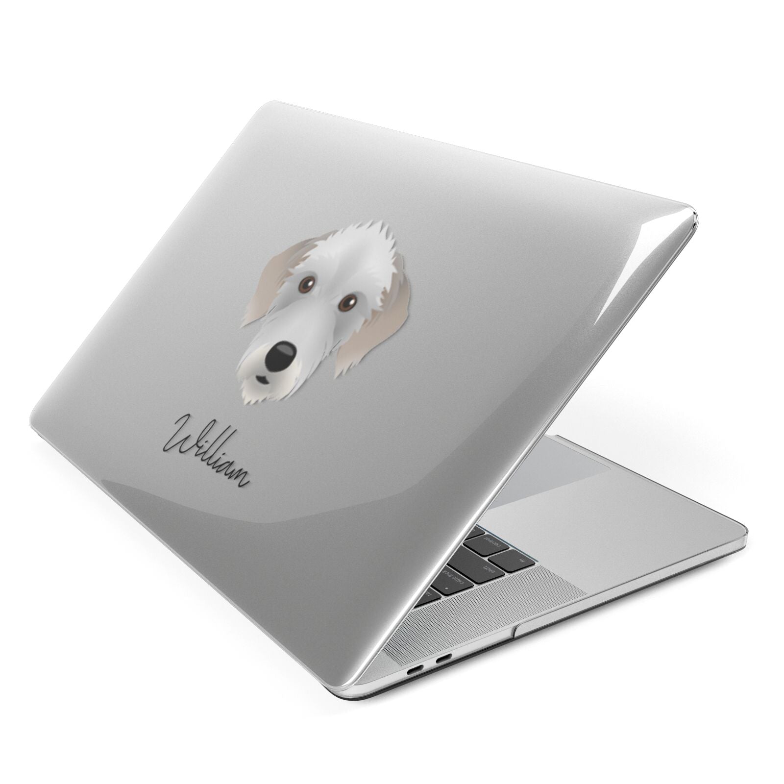 Bedlington Whippet Personalised Apple MacBook Case Side View