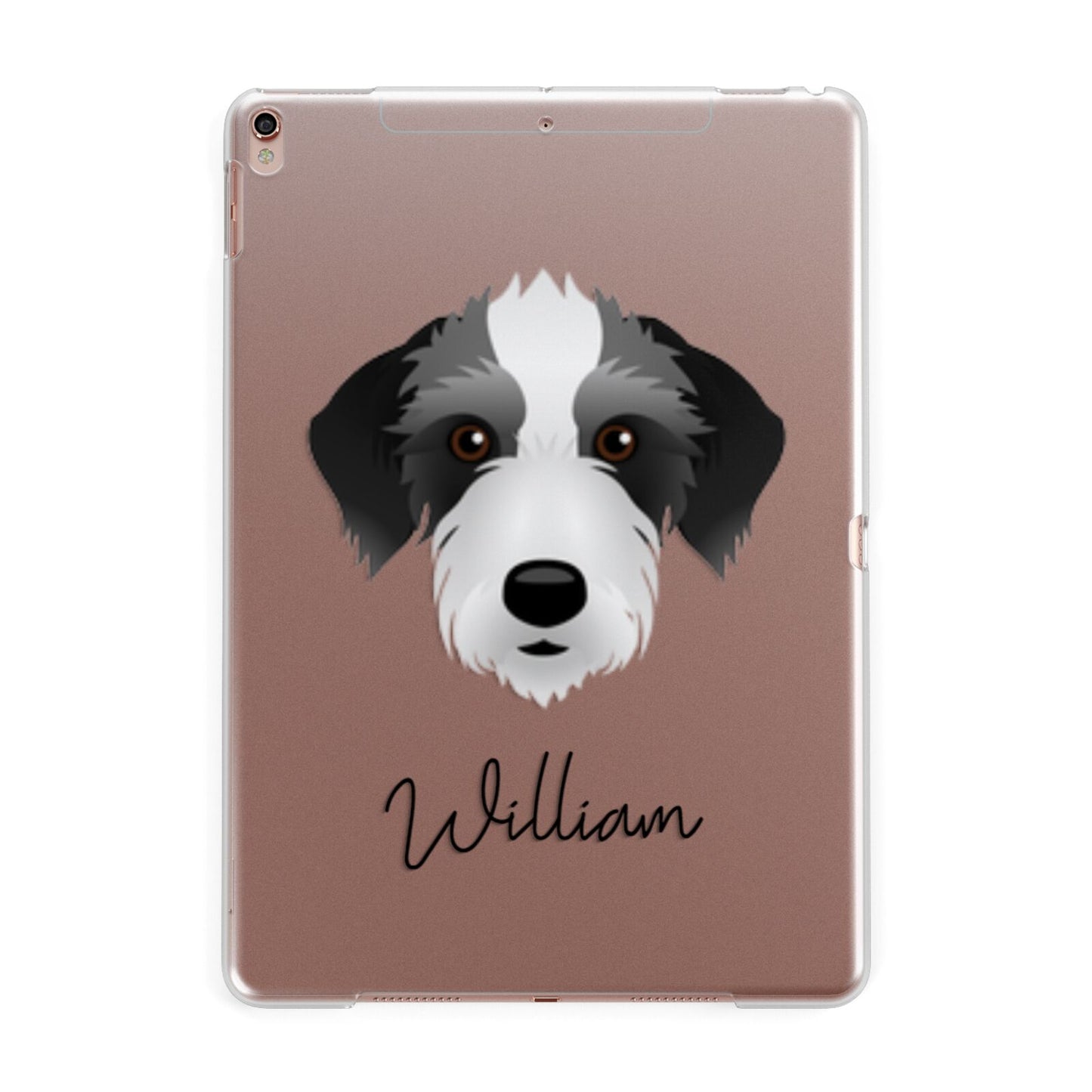 Bedlington Whippet Personalised Apple iPad Rose Gold Case