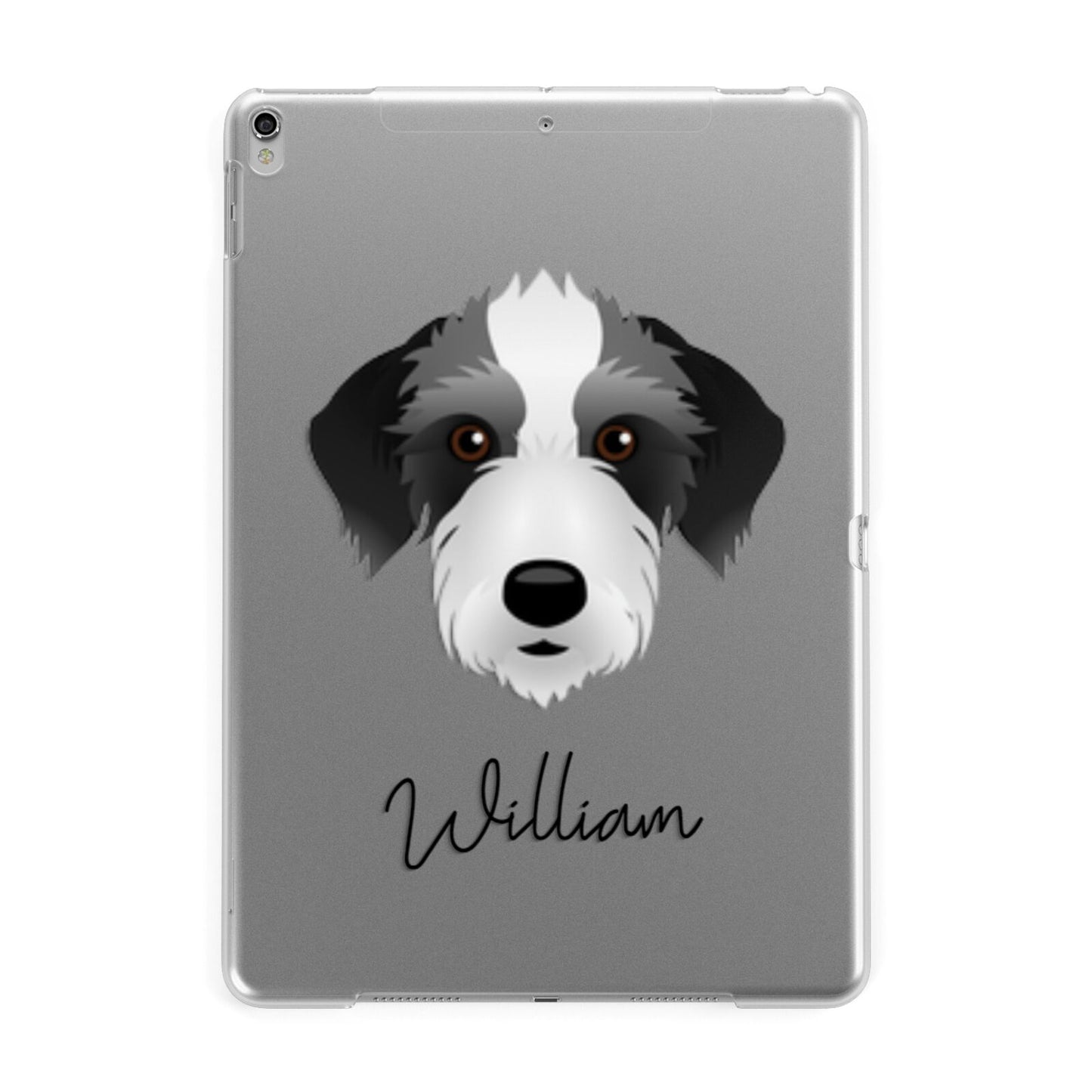 Bedlington Whippet Personalised Apple iPad Silver Case