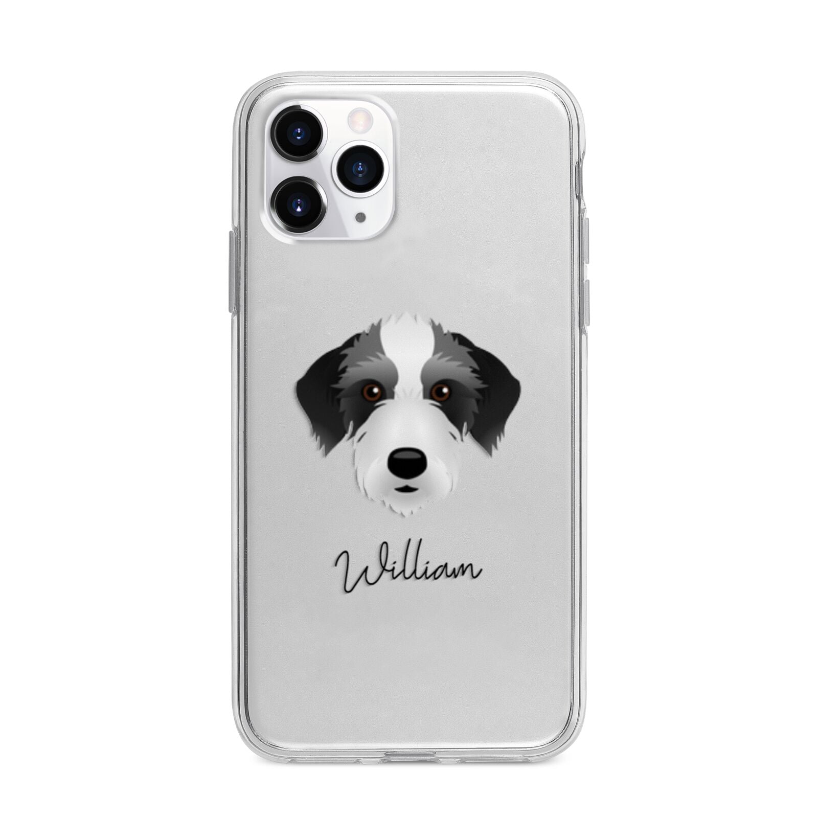 Bedlington Whippet Personalised Apple iPhone 11 Pro Max in Silver with Bumper Case