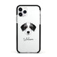 Bedlington Whippet Personalised Apple iPhone 11 Pro in Silver with Black Impact Case