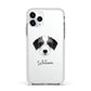 Bedlington Whippet Personalised Apple iPhone 11 Pro in Silver with White Impact Case
