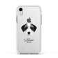 Bedlington Whippet Personalised Apple iPhone XR Impact Case White Edge on Silver Phone