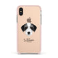 Bedlington Whippet Personalised Apple iPhone Xs Impact Case Pink Edge on Gold Phone