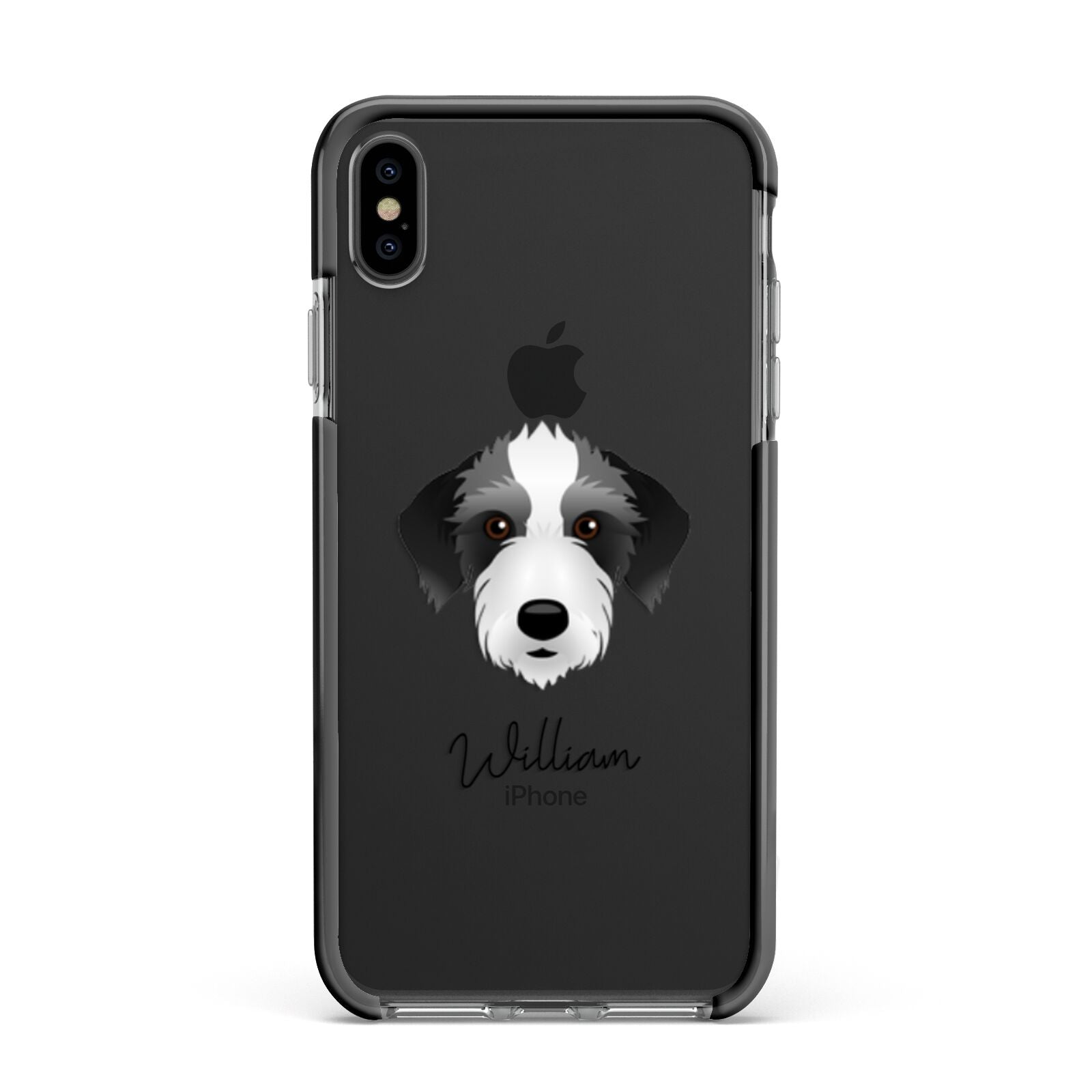 Bedlington Whippet Personalised Apple iPhone Xs Max Impact Case Black Edge on Black Phone