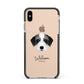 Bedlington Whippet Personalised Apple iPhone Xs Max Impact Case Black Edge on Gold Phone