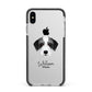 Bedlington Whippet Personalised Apple iPhone Xs Max Impact Case Black Edge on Silver Phone