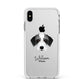 Bedlington Whippet Personalised Apple iPhone Xs Max Impact Case White Edge on Silver Phone