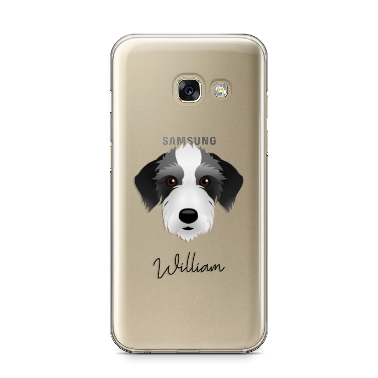 Bedlington Whippet Personalised Samsung Galaxy A3 2017 Case on gold phone