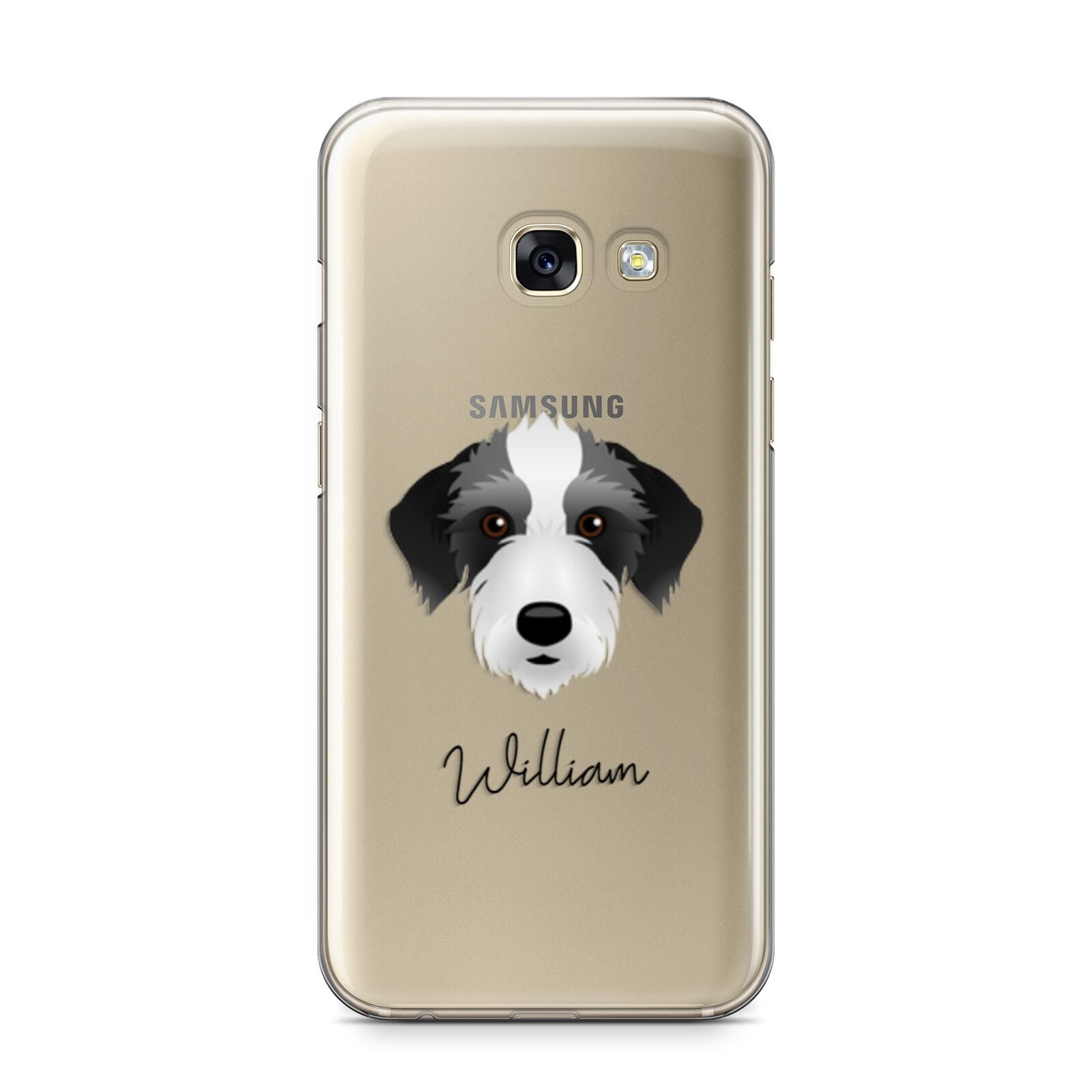 Bedlington Whippet Personalised Samsung Galaxy A3 2017 Case on gold phone