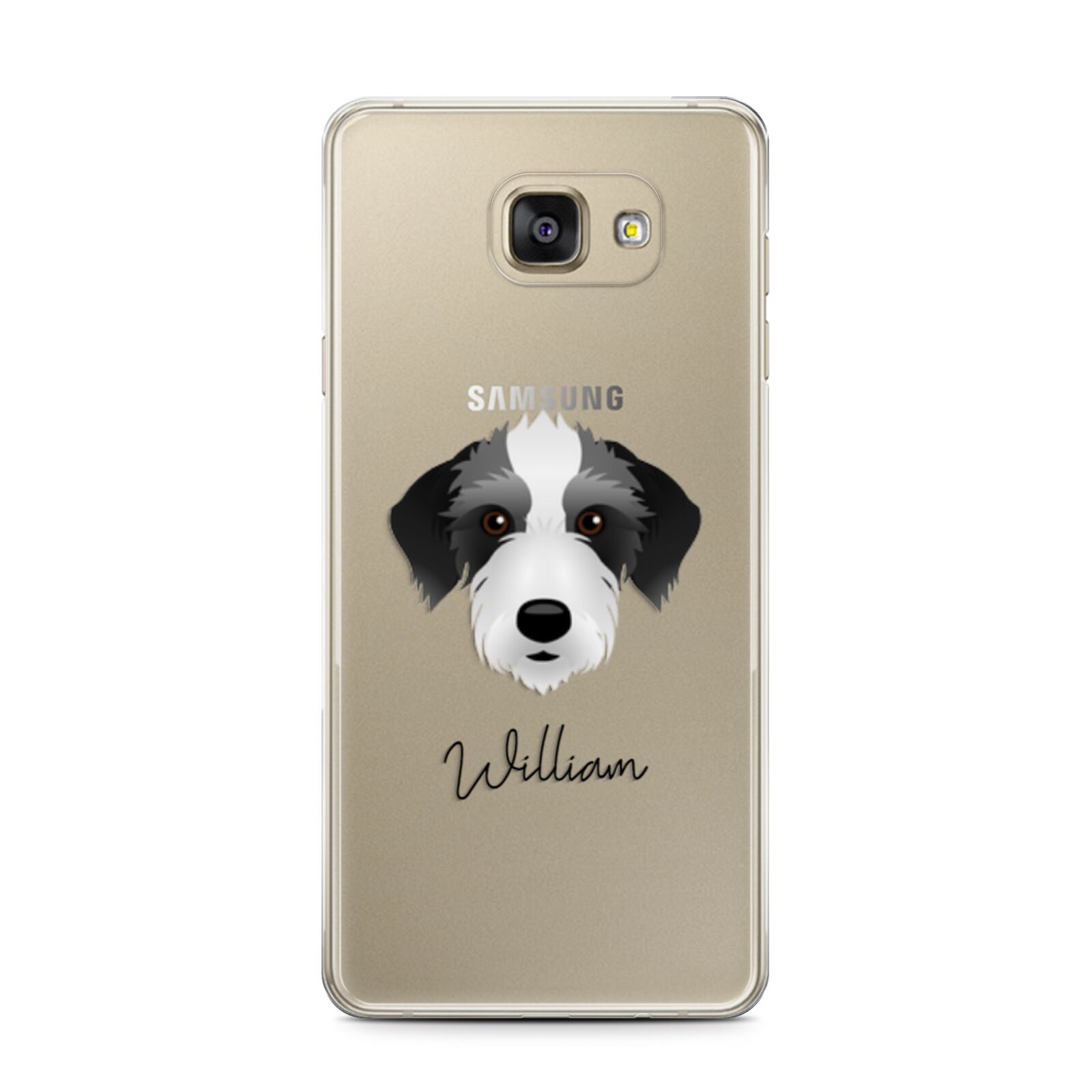Bedlington Whippet Personalised Samsung Galaxy A7 2016 Case on gold phone