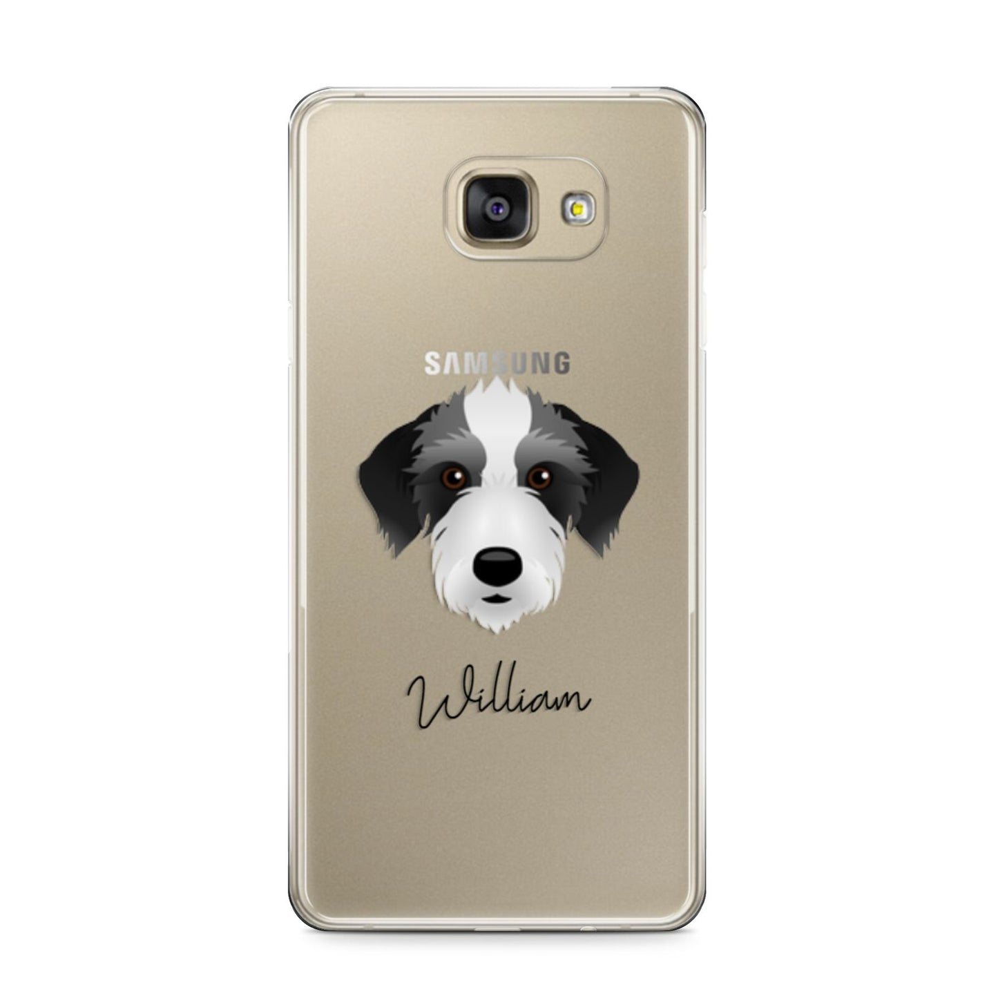 Bedlington Whippet Personalised Samsung Galaxy A9 2016 Case on gold phone